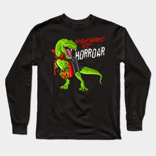 Vampire Lugosi Halloween T Rex Dinosaur Dracula Long Sleeve T-Shirt